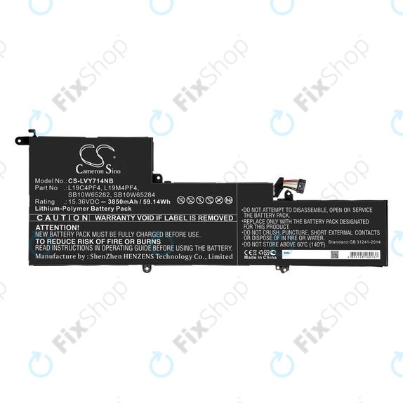 Batteria per Lenovo Yoga Slim 7, 14s, L19C4PF4, Li-Pol, 3850mAh, 15.36V, HQ