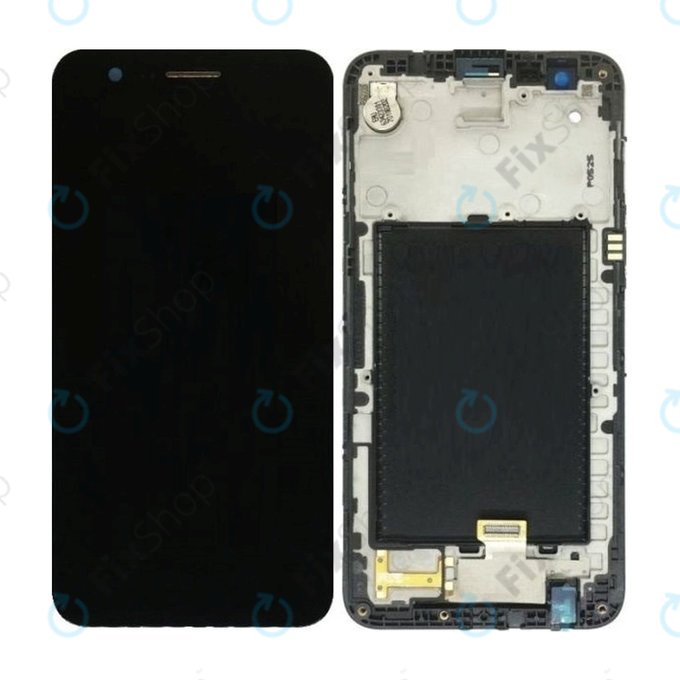 Schermo per LG K10 M250N (2017), Black, Vetro touch con cornice