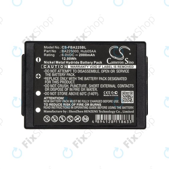 Batteria per HBC Linus 6, Spectrum 1, 2, A, B, BA225000, Ni-MH, 2000mAh, 6V, HQ