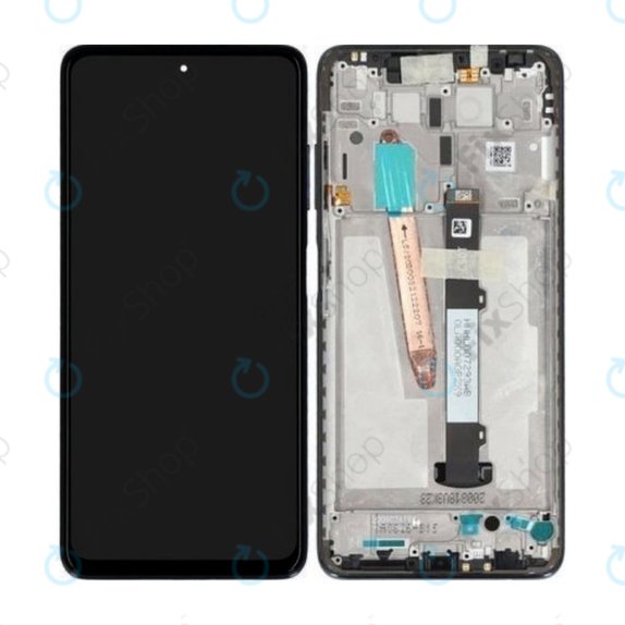 Schermo per Xiaomi Poco X3 NFC, Shadow Gray, Vetro touch con cornice, 560003J20C00, Genuine Service Pack