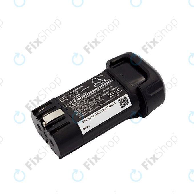 Batteria per Dewalt Dcb095, Dewalt Dcf680, DCB080, Li-Ion, 1000mAh, 7.2V, HQ