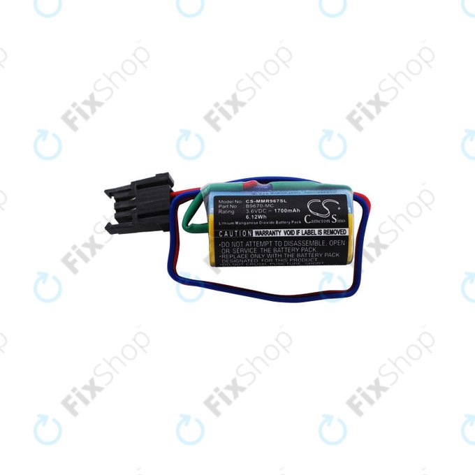 Batteria per Mitsubishi Robot Control PLC, A RH, MR, Li-MnO2, B9670-MC, 1700mAh, 3.6V, HQ