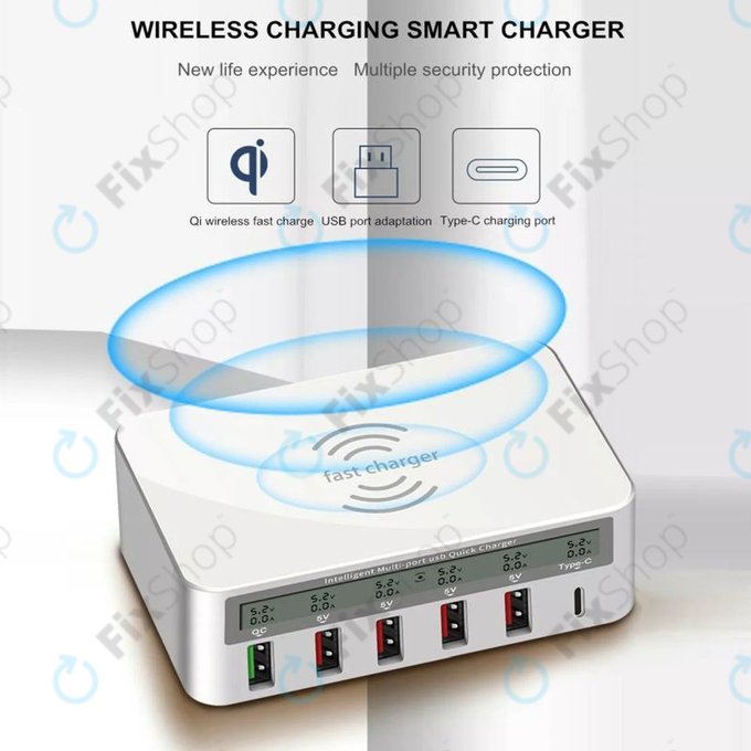Stazione di ricarica di servizio USB con USB 3.0 e USB-C, WLX-818F
