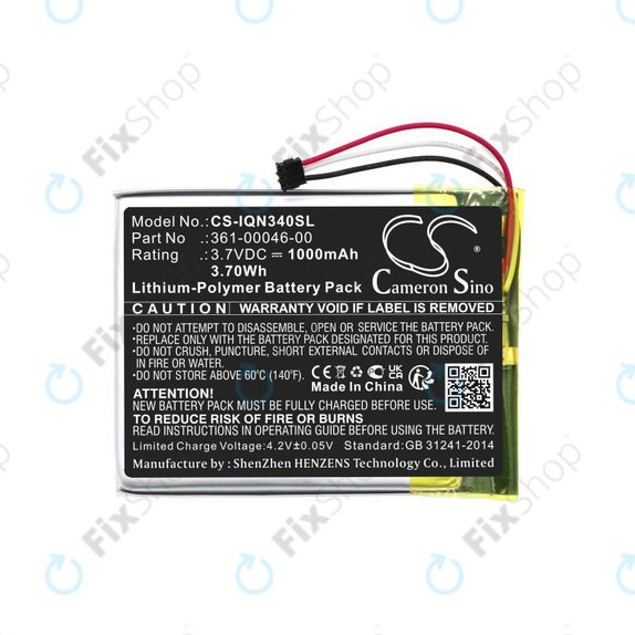 Batteria per Garmin Dash Cam 20, Nüvi 3400, 361-00046-00, Li-Pol, 1000mAh, 3.7V, HQ