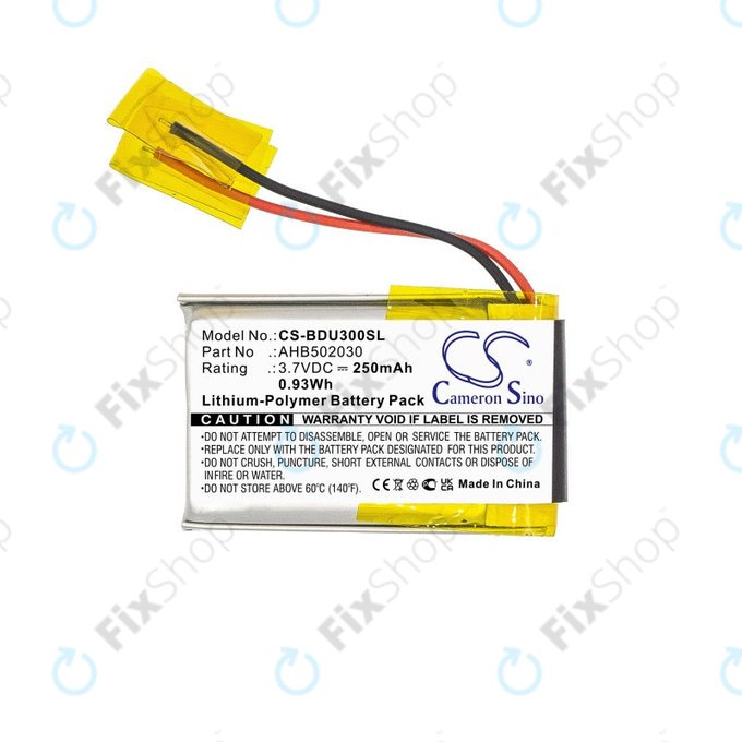 Batteria per Bosch Bdu3xx, Bosch Intuvia Display, 502030, Li-Pol, 3.7V, 250mAh, HQ