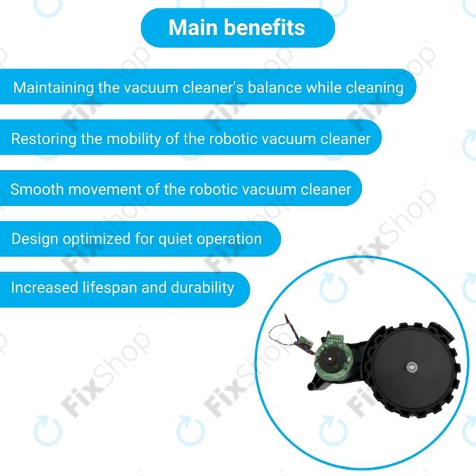 Ruota con motore (sinistra) per Xiaomi Robot Vacuum X10, Dreame Z10 Pro, L10 Plus, D10 Plus, Black