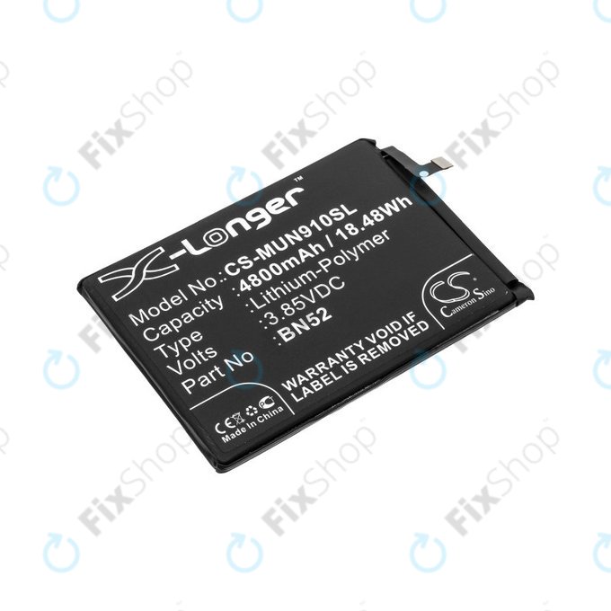 Batteria per Xiaomi Redmi Note 9 Pro, 4800mAh, Li-Pol, 3.85 V, BN52, HQ