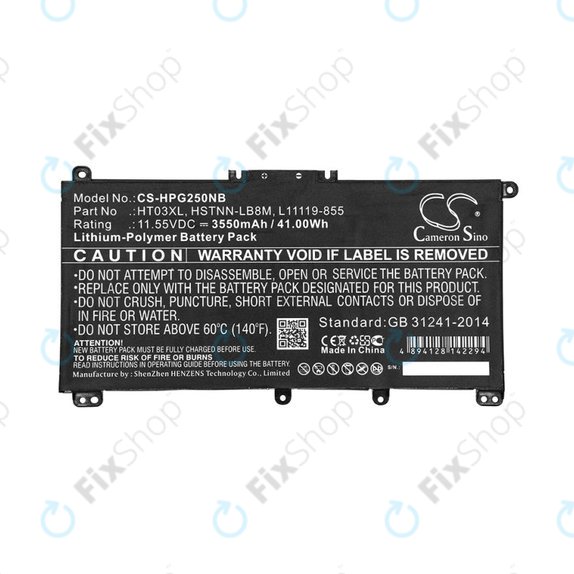 Batteria per HP Pavilion 14, 15, 17, HT03XL, Li-Pol, 3550mAh, 11.55V, HQ