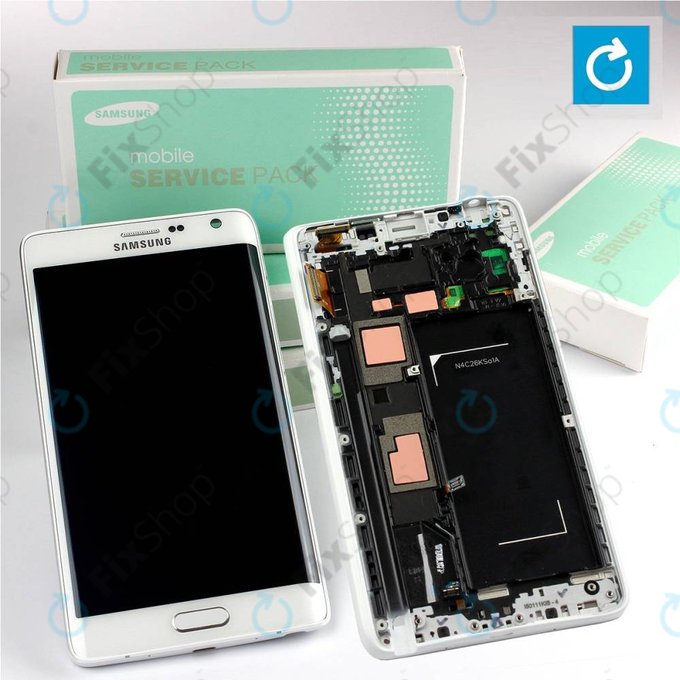 Schermo per Samsung Note Edge N915FY, White, Vetro touch con cornice, GH97-16636B, Genuine Service Pack