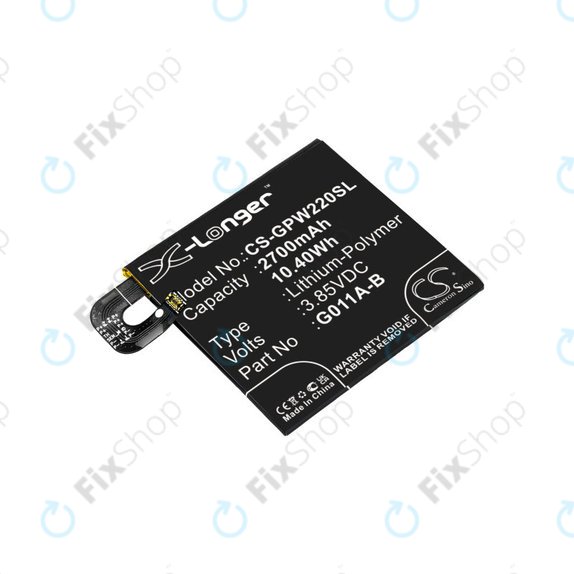 Batteria per Google Pixel 2 G011A, 2700mAh, Li-Pol, 3.85 V, G011A-B, HQ