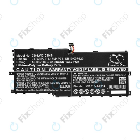 Batteria per Lenovo ThinkPad X1 Yoga 2018, L17C4P71, Li-Pol, 3500mAh, 15.36V, HQ