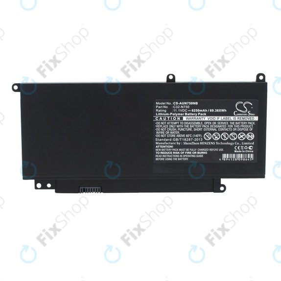 Batteria per Asus N750, R750, C32-N750, Li-Pol, 6250mAh, 11.1V, HQ