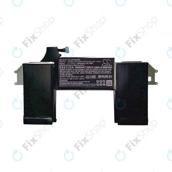 Batteria A1965 per MacBook Air 13" A1932 (Late 2018 - Mid 2019), A2179 (2020), 4800mAh, HQ