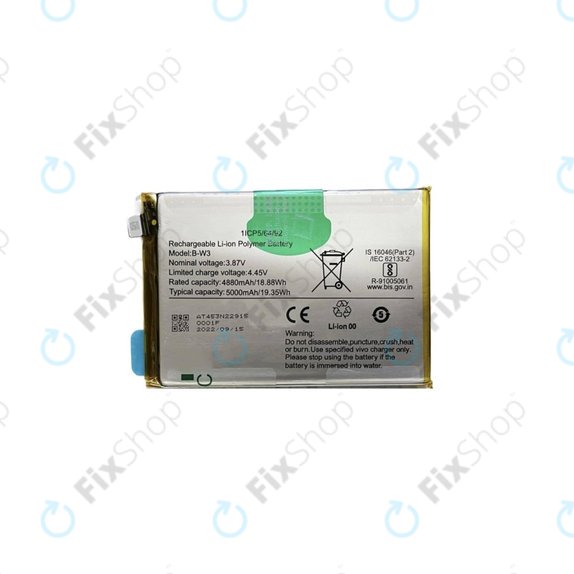 Batteria per Vivo Y22s V2206, B-W3, 5000mAh