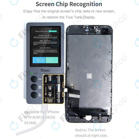 Programmatore True Tone, sensore di luminosità, vibrazione e tester batteria per iPhone 7 - 11 Pro Max, QianLi iCopy Plus 2.2