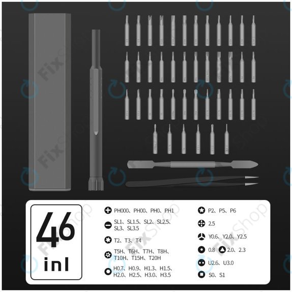 Set cacciaviti di precisione per riparazione telefoni e PC 44 in 1, Kingsdun