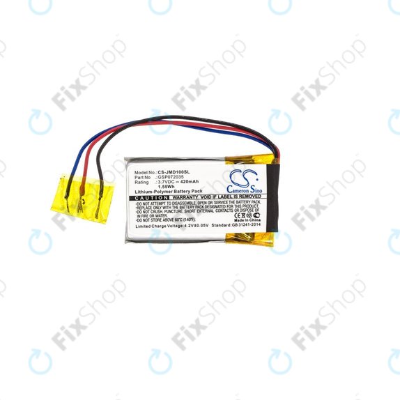 Batteria per JBL Go, GSP072035, Li-Pol, 420mAh, HQ