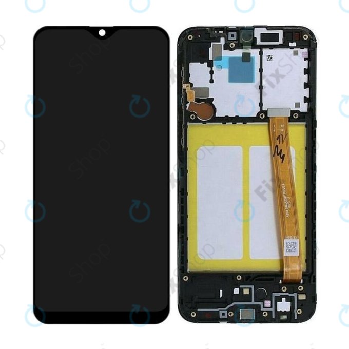 Schermo per Samsung A20e A202F, Black, Vetro touch con cornice