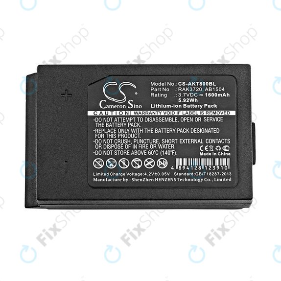 Batteria per Akerstroms Mercury 8B, Jupiter, Era 150J, RAK3720, Li-Ion, 1600mAh, 3.7V, HQ