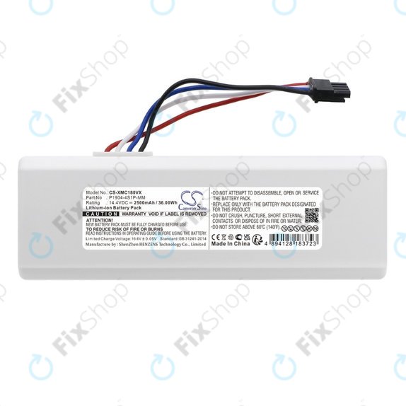 Batteria per Xiaomi Dreame MC1808, RobGoldck 1C, P1904-4S1P-mm, Li-Ion, 2500mAh, 14.4V, HQ