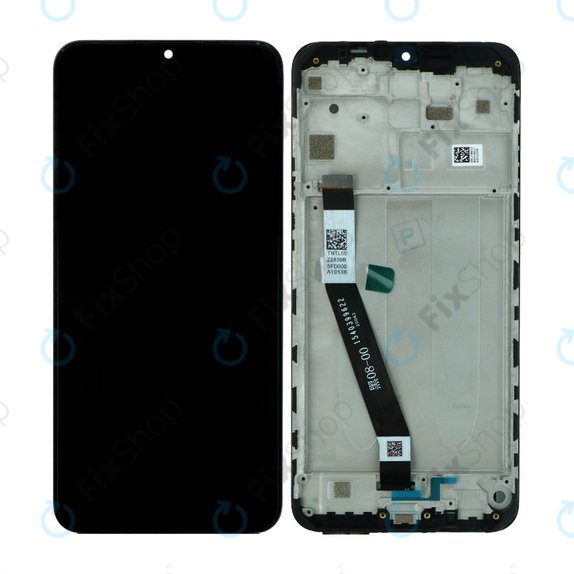 Schermo per Xiaomi Redmi 9, Vetro touch con cornice, Black, 5600050J1900, Genuine Service Pack