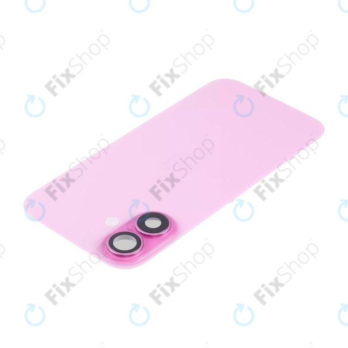 Vetro scocca posteriore per iPhone 16 Plus, Pink, con lente fotocamera, piastra metallica e magnete MagSafe