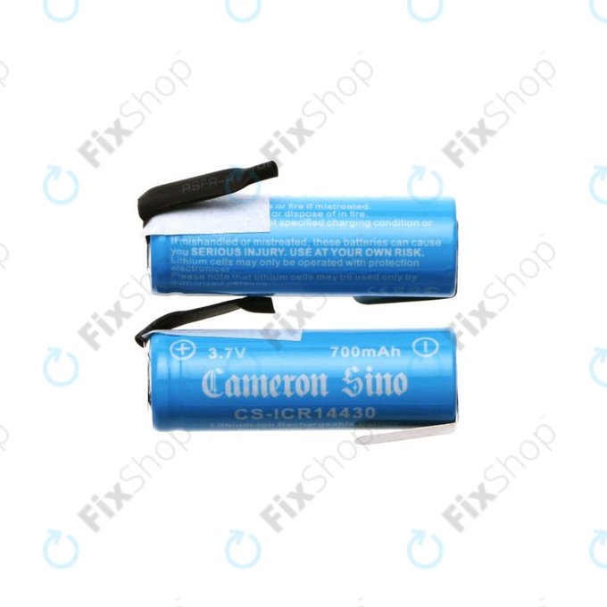 Batteria 14430 con lamelle di montaggio, 650mAh, Li-Ion, 3.7V, HQ