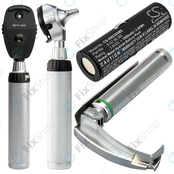 Batteria per Heine Ophthalmoscope Beta 200, X-02.99.382, Ni-MH, 1000mAh, 3.6V, HQ