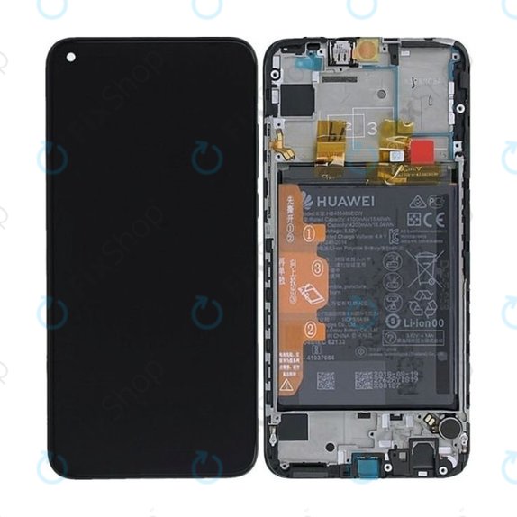 Schermo per Huawei P Smart (2019), P Smart Plus (2019), Vetro touch con cornice, batteria, Midnight Black, 02352JEY, 02352JFA, Genuine Service Pack