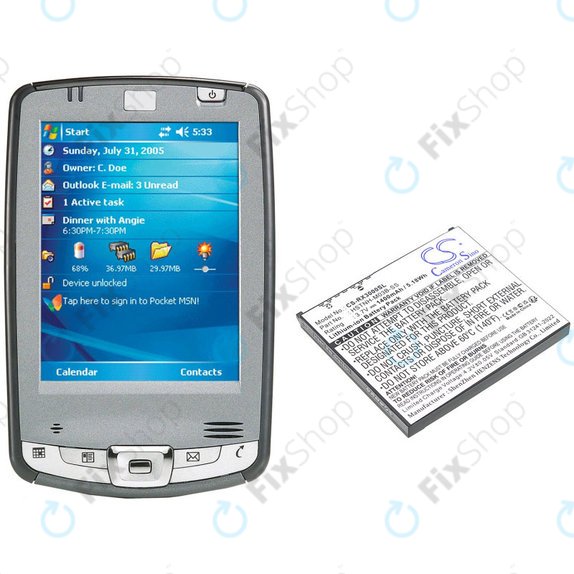 Batteria per HP Compaq iPAQ rx3000, rx3115, rx3700, hx2110, hx2790, HSTNH-M03B-SS, Li-Ion, 1400mAh, 3.7V, HQ