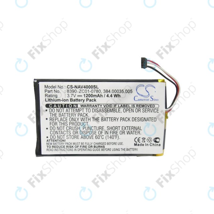 Batteria per Navigon 40 Easy, Plus, Premium, 8390-ZC01-0780, Li-Pol, 1200mAh, 3.7V, HQ