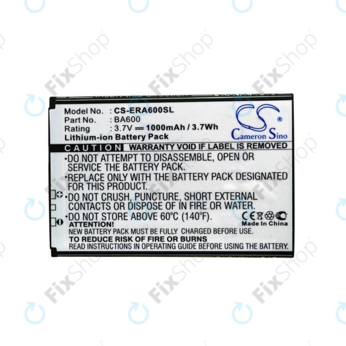 Batteria per Sony Ericsson Kumquat, ST25, ST25i, Xperia U, BA600, Li-Ion, 3.7V, 1000mAh, HQ
