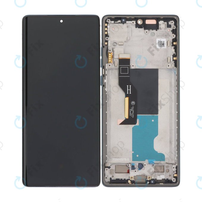 Schermo per Motorola Edge 50 Fusion, Vetro touch con cornice, Forest Blue