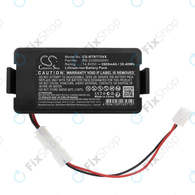 Batteria per Rowenta RR7774, RR7755, Tefal RG7765, RS-2230002091, Li-Ion, 2600mAh, 14.8V, HQ