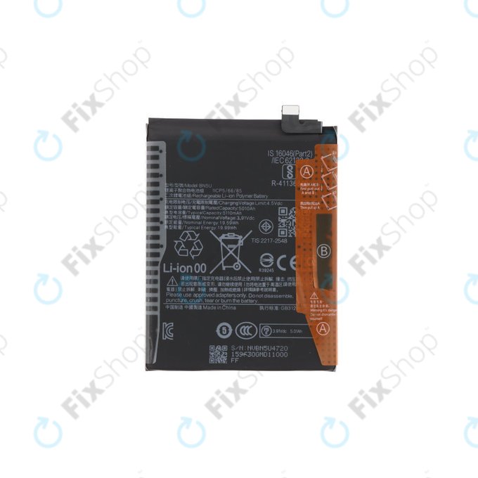 Batteria per Xiaomi Redmi Note 14 5G 24094RAD4G, BN5U, 5110mAh