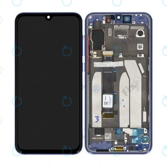 Schermo per Xiaomi Mi 9 SE, Ocean Blue, Vetro touch con cornice, 5610100210B6, Genuine Service Pack