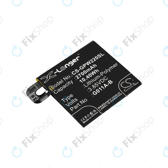 Batteria per Google Pixel 2 G011A, 2700mAh, Li-Pol, 3.85 V, G011A-B, HQ
