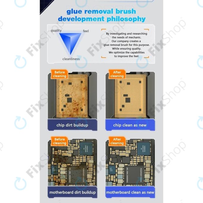 Spazzola in acciaio per pulizia PCB/BGA, pad IC e rimozione adesivo, Mechanic