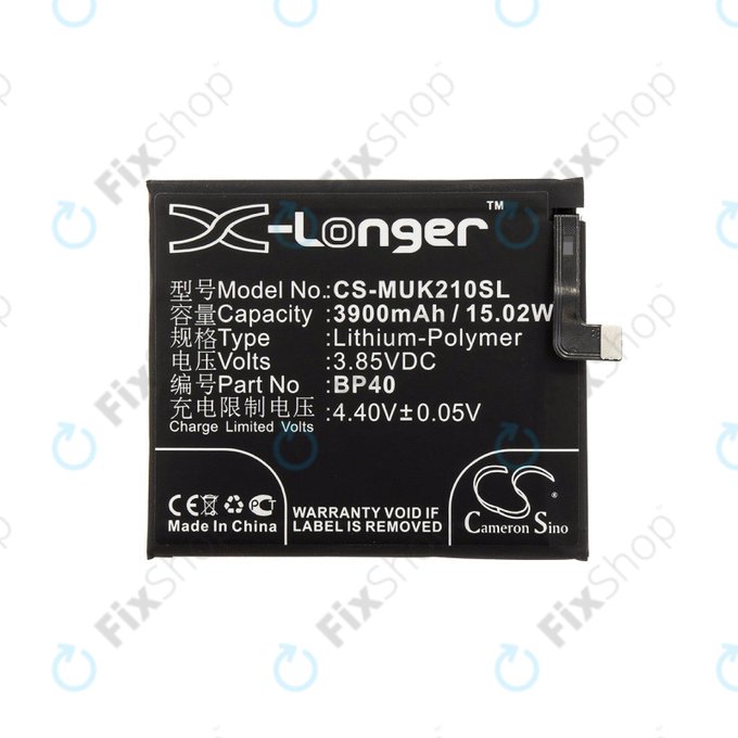 Batteria per Redmi K20 Pro, Redmi M1903f11a, Redmi M1903f11c, 3900mAh, Li-Pol, 3.85 V, BP40, HQ