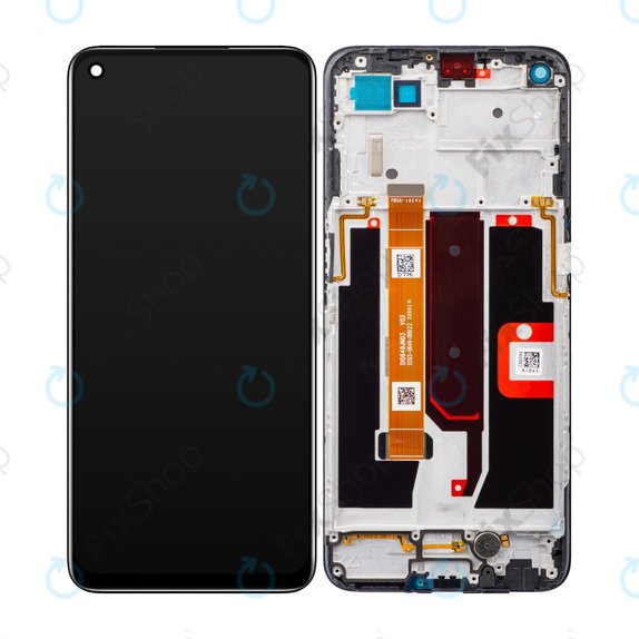 Schermo per Oppo A54 5G, A74 5G, Fluid Black, Vetro touch con cornice