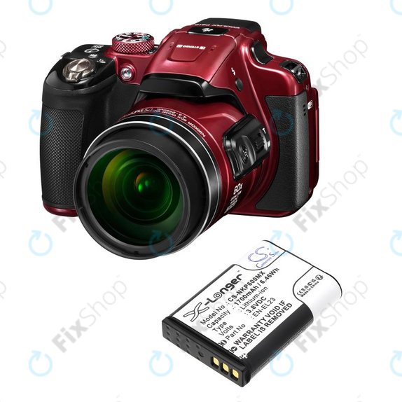 Batteria per Nikon Coolpix, EN-EL23, Li-Ion, 1700mAh, 3.8V, HQ
