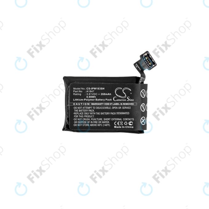 Batteria per Apple Watch 3 38 mm, 260mAh, GPS Version, Li-Pol, 3.81 V, A1847, HQ