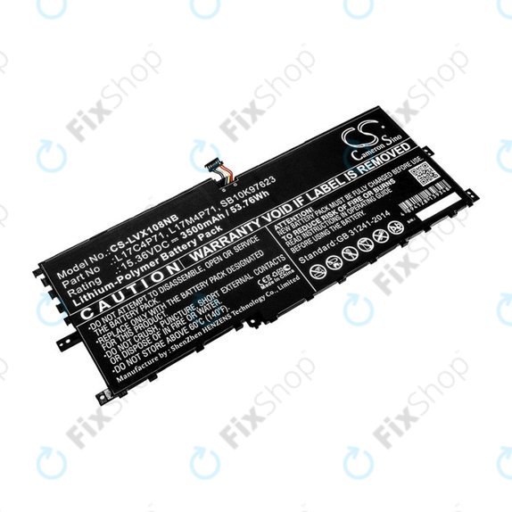 Batteria per Lenovo ThinkPad X1 Yoga 2018, L17C4P71, Li-Pol, 3500mAh, 15.36V, HQ