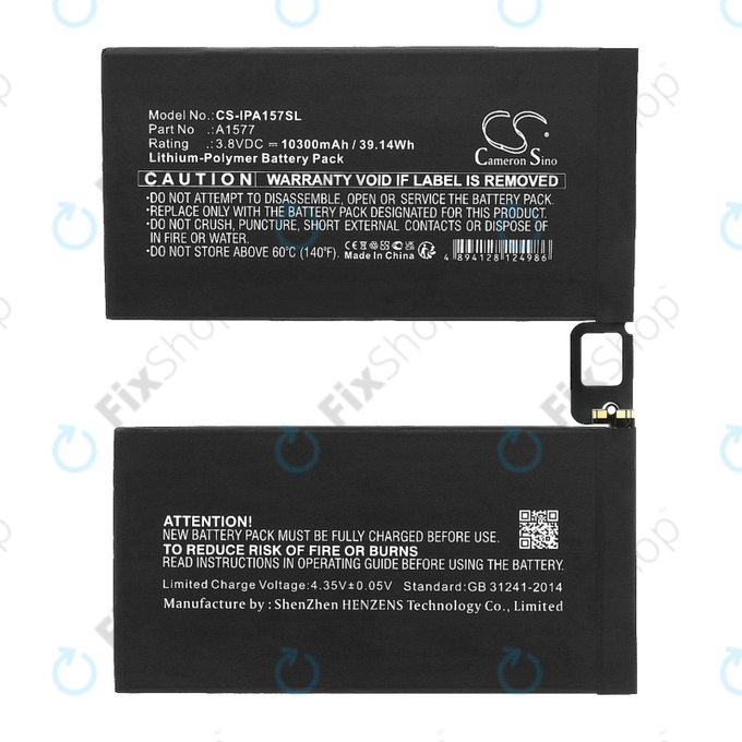 Batteria A1577 per Apple iPad Pro 12.9" (1st Gen 2015), 10300mAh, HQ