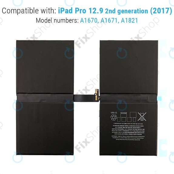 Batteria per iPad Pro 12.9" (2nd Gen 2017), 10891mAh