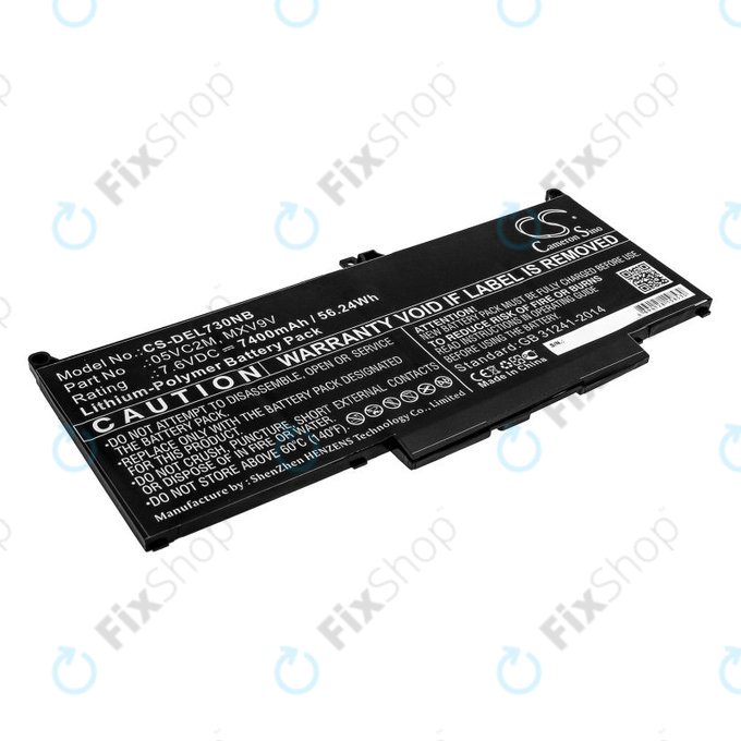 Batteria per Dell Latitude 13 7300, 14 7400, 05VC2M, Li-Pol, 7400mAh, 7.6V, HQ