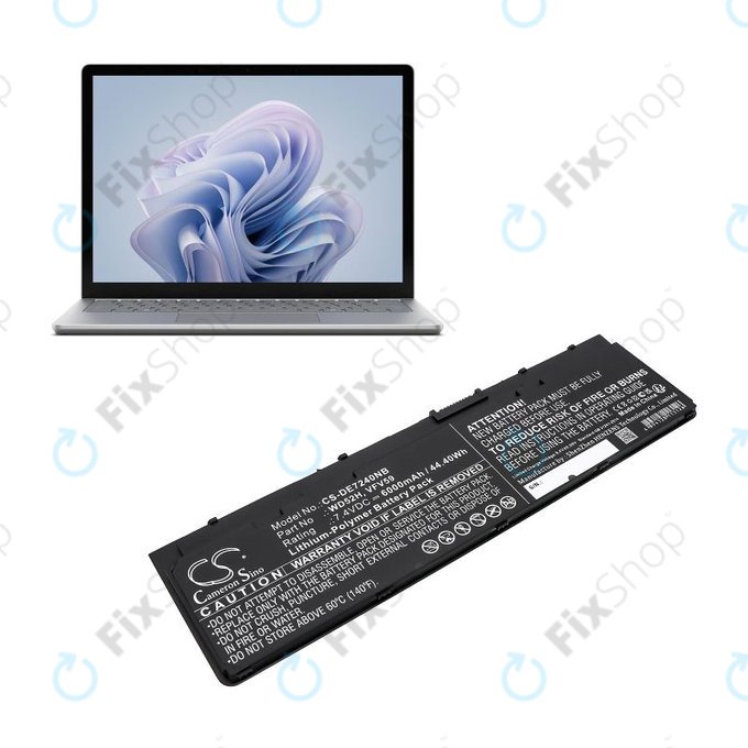 Batteria per Dell Latitude E7240, 7250, 12, VFV59, Li-Pol, 6000mAh, 7.4V, HQ