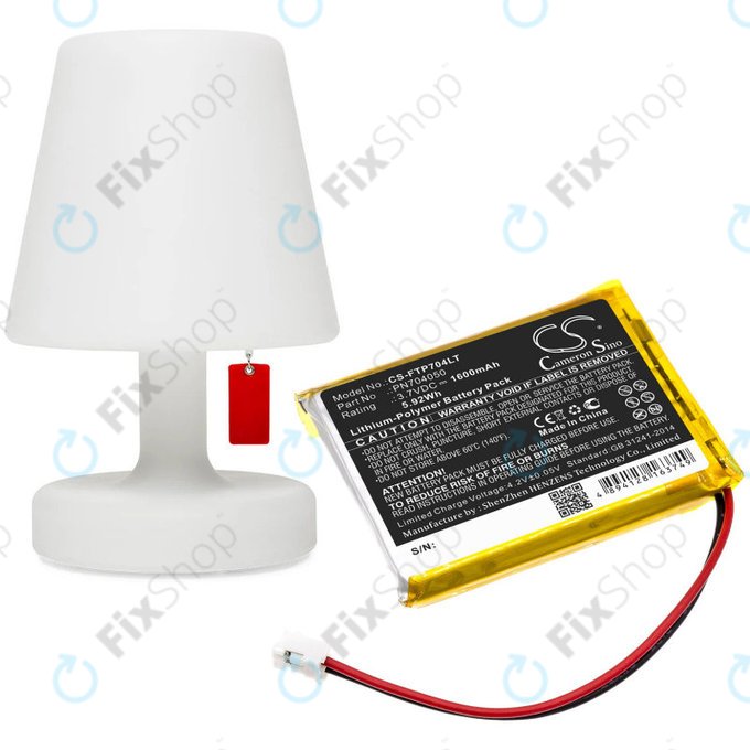 Batteria per Fatboy Edison the Petit, LED Table Lamp Edison, PN704050, Li-Pol, 1600mAh, 3.7V, HQ
