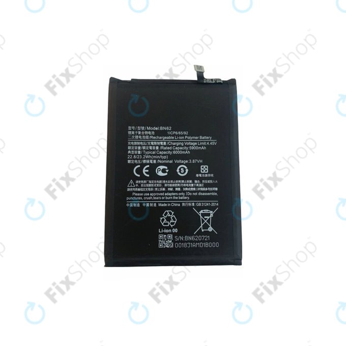 Batteria per Xiaomi Redmi 9T, BN62, 6000mAh