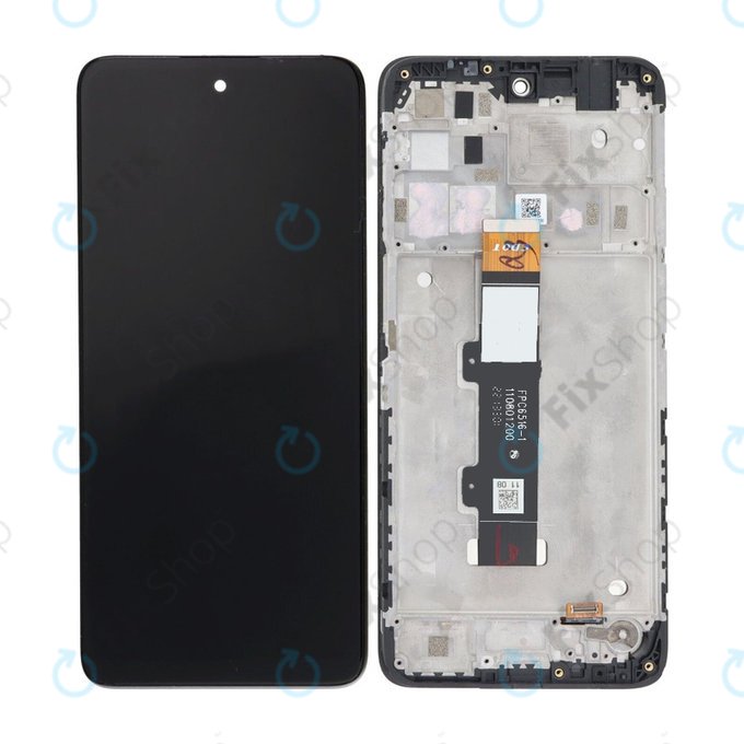 Schermo per Motorola Moto E32s, Slate Grey, Vetro touch con cornice